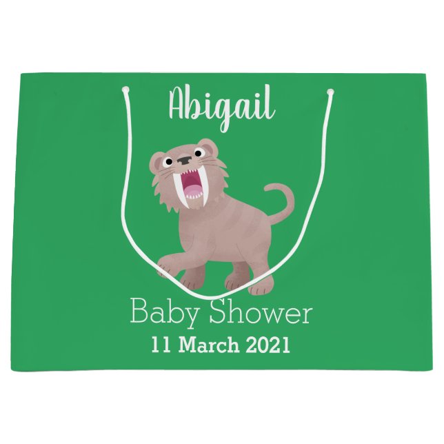 Cute Saber Toothed Tiger Smilodon tecknad (Framsidan)