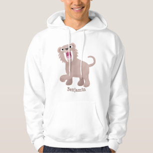 Cute Saber Toothed Tiger Smilodon tecknad Hoodie