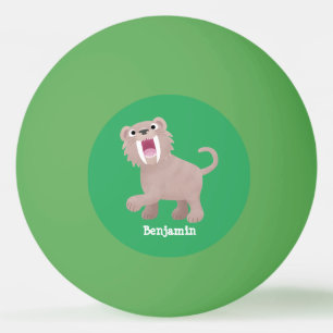 Cute Saber Toothed Tiger Smilodon tecknad Pingisboll