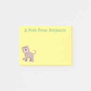 Cute Saber Toothed Tiger Smilodon tecknad Post-it Block