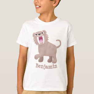 Cute Saber Toothed Tiger Smilodon tecknad T Shirt