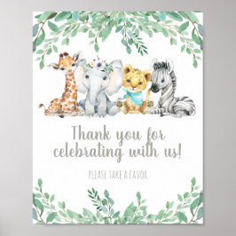 Cute Safari Animal Gender Neutral Faval Bord-tecke Poster