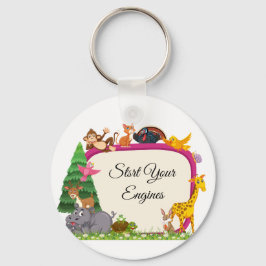 Cute Safari Animal Greenery Baby dusch Nyckelring