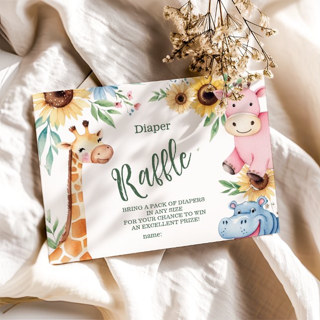 Cute Safari Animal Greenery Baby Shower Tilläggskort (Skapare uppladdad)
