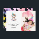 Cute Safari Animal Photo Birthday Tack Kort<br><div class="desc">Tack vänner och familj för att du skapar ditt barns födelsedag vid ett särskilt tillfälle med dessa söta barns födelsedagsfest tack vare dina kort. Ett foto av födelsedagsflickan eller födelsedagspojken,  en vattenfärgad illustration av djuret party och ett tackmeddelande som lätt kan vara personlig.</div>