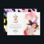 Cute Safari Animal Photo Birthday Tack Kort<br><div class="desc">Tack vänner och familj för att du skapar ditt barns födelsedag vid ett särskilt tillfälle med dessa söta barns födelsedagsfest tack vare dina kort. Ett foto av födelsedagsflickan eller födelsedagspojken,  en vattenfärgad illustration av djuret party och ett tackmeddelande som lätt kan vara personlig.</div>