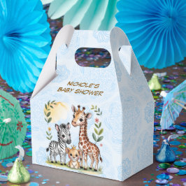 Cute Safari Animal Trio Boy Baby Shower Presentaskar