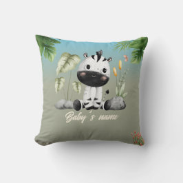 Cute Safari Animals 2 side Zebra Elephant Kudde
