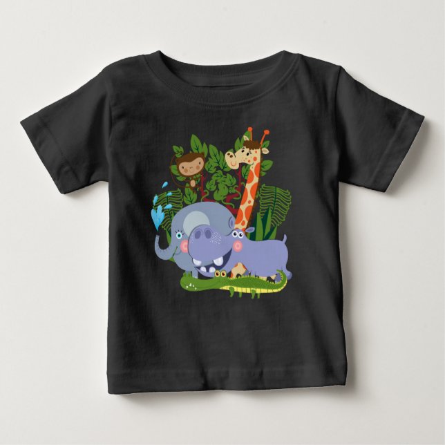 Cute Safari Animals Baby Raglan T-shirt (Framsida)