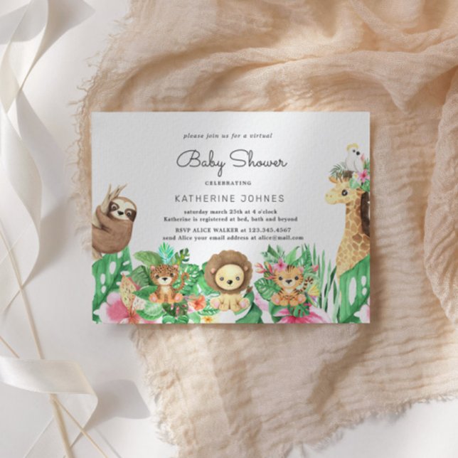 Cute Safari Animals Baby Shower-inbjudan (Skapare uppladdad)