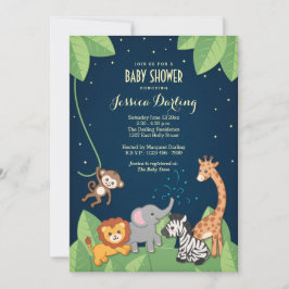 Cute Safari Animals Baby Shower-inbjudningar Inbjudningar