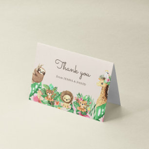 Cute Safari Animals Baby Shower Tack för ditt kort