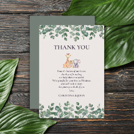 Cute Safari Animals Baby Shower Tack för ditt kort