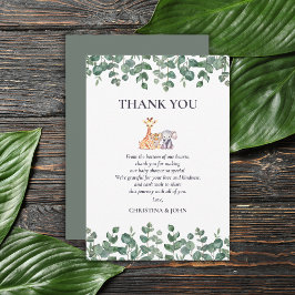 Cute Safari Animals Baby Shower Tack för ditt kort