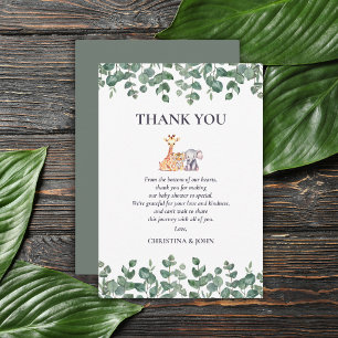 Cute Safari Animals Baby Shower Tack för ditt kort