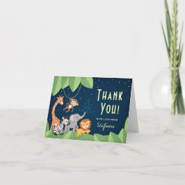 Cute Safari Animals Baby Shower Tack för ditt kort
