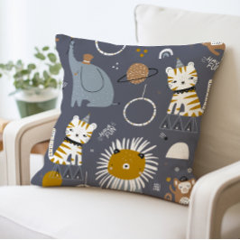 Cute Safari Animals Decorative Pillow, Roligt Anim Kudde