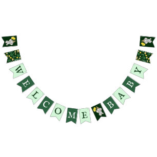 Cute Safari Animals Elephant Welcome Baby Shower Vimplar