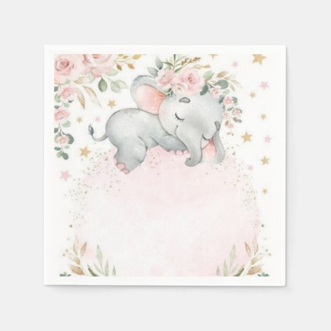 Cute Safari Animals First Birthday  Decor Pappersservett (Framsidan)