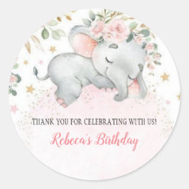 Cute Safari Animals First Birthday Decor Runt Klistermärke