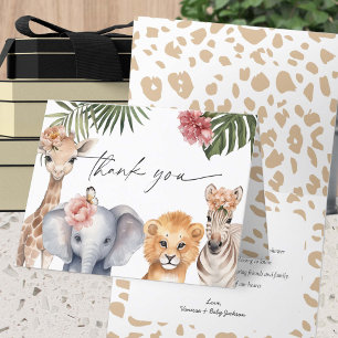 Cute Safari Animals flicka Shower Tack Kort