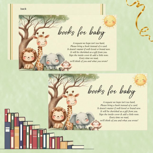 Cute Safari Animals gender neutral books for baby Tilläggskort (Skapare uppladdad)