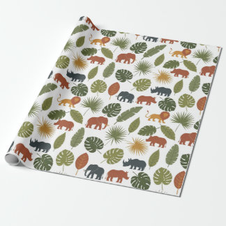 Cute Safari Animals & Leaves Birthday  Presentpapper