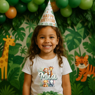 Cute Safari Animals Mia Kids Tee