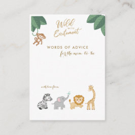 Cute Safari Animals nya Mamma Advice Shower Cards Rådkort