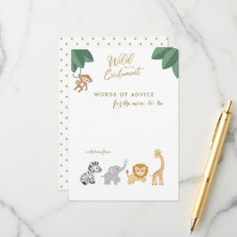 Cute Safari Animals nya Mamma Advice Shower Cards Rådkort