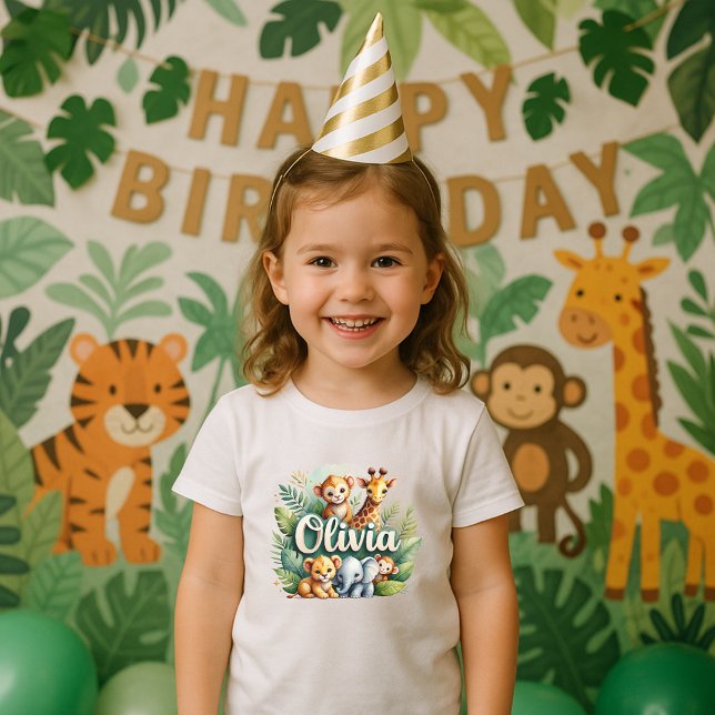 Cute Safari Animals Olivia Kids Tee (Skapare uppladdad)
