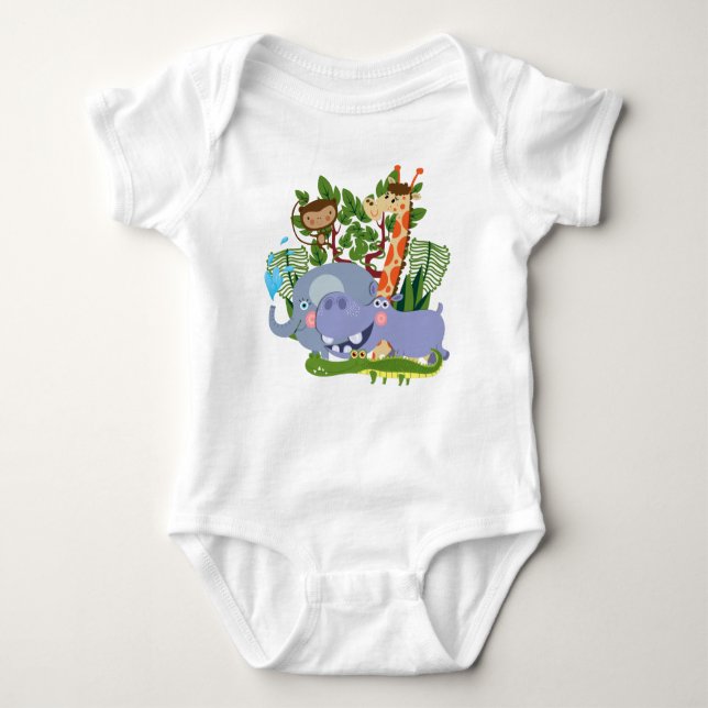Cute Safari Animals T-shirt (Framsida)