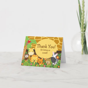 Cute Safari Animals Tackkort Card