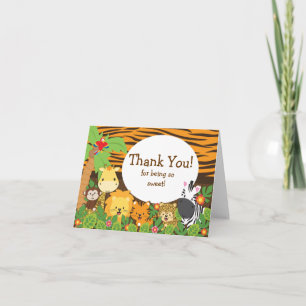 Cute Safari Animals Tackkort Card