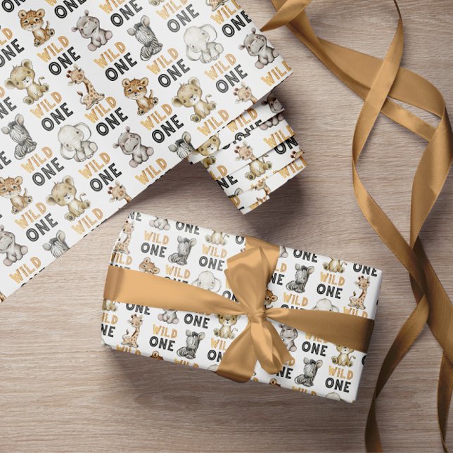 Cute Safari Animals Vild 1 Presentpapper (Skapare uppladdad)