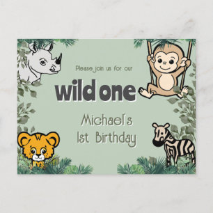 Cute Safari Animals Vild 1 Vykort