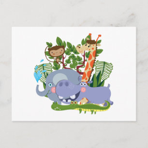 Cute Safari Animals Vykort