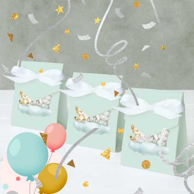 Cute Safari Baby Animal Favor Box  Presentaskar (Skapare uppladdad)