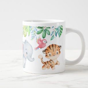 Cute Safari Baby djur Kids Jumbo Mugg