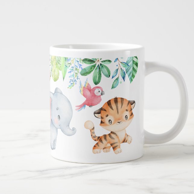Cute Safari Baby djur Kids Jumbo Mugg (Höger)