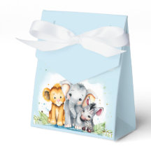 Cute Safari Baby Shower Elephant, Lejon, Zebra