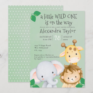 Cute Safari Baby Shower Personlig Inbjudningar
