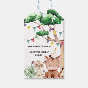 Cute Safari Baby Warthog & Meerkat Tack Presentetikett