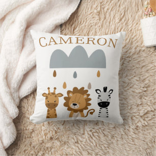 Cute Safari Boho Baby djur Kudde