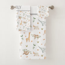 Cute safari-djur Barn badhanddukar