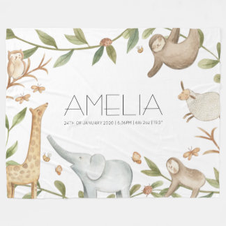 Cute safari-djur med stor filt