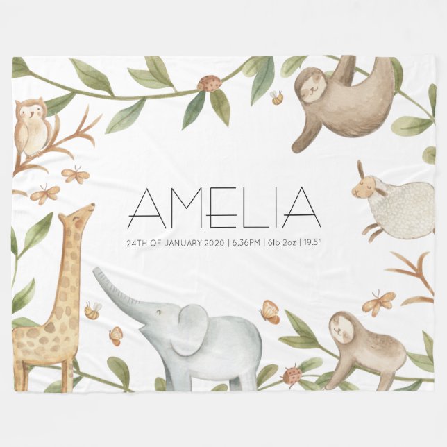 Cute safari-djur med stor filt (Framsidan (Horisontell))