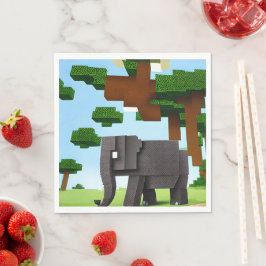 Cute Safari Elephant Pixel Art Pappersservett