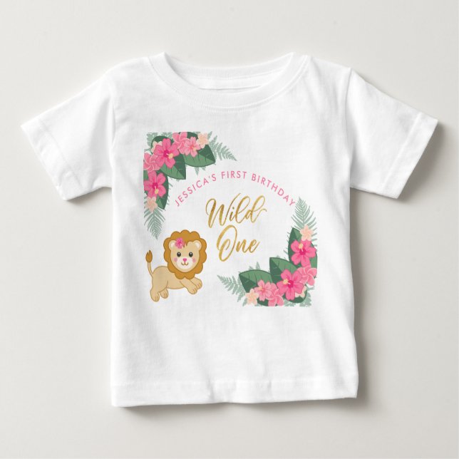 Cute safari-flickor vild ett t shirt (Framsida)