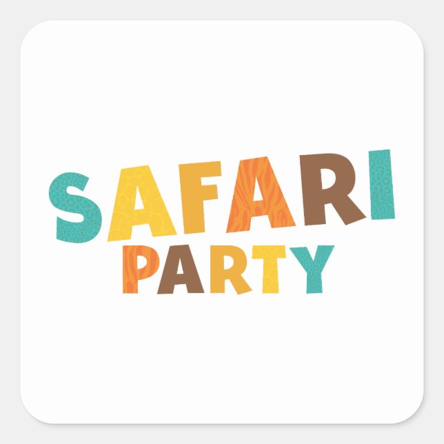 Cute Safari Fyrkantigt Klistermärke (Framsida)